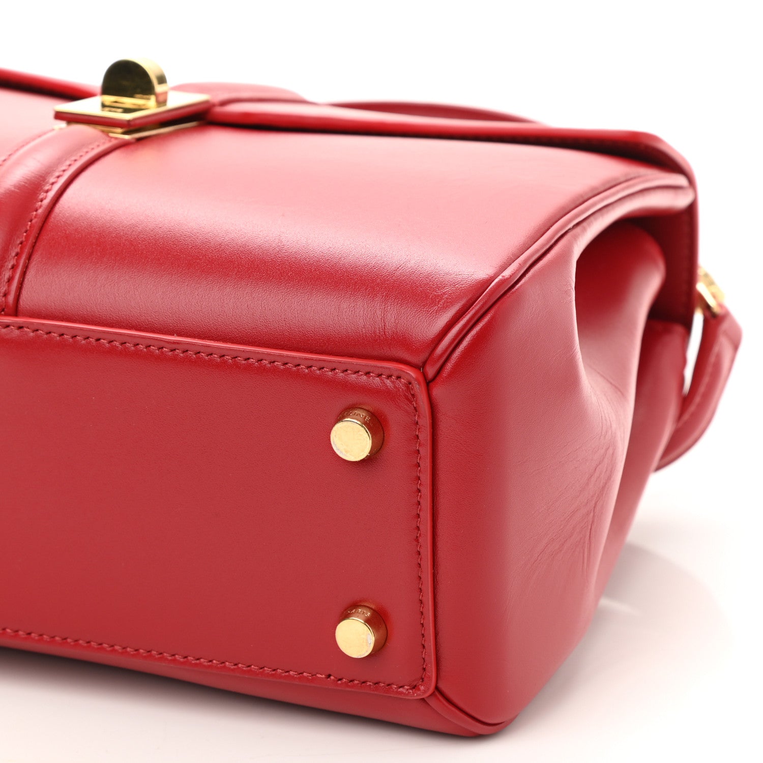 Celine Satinated Calfskin Small 16 Top Handle Bag Red 9 of 9