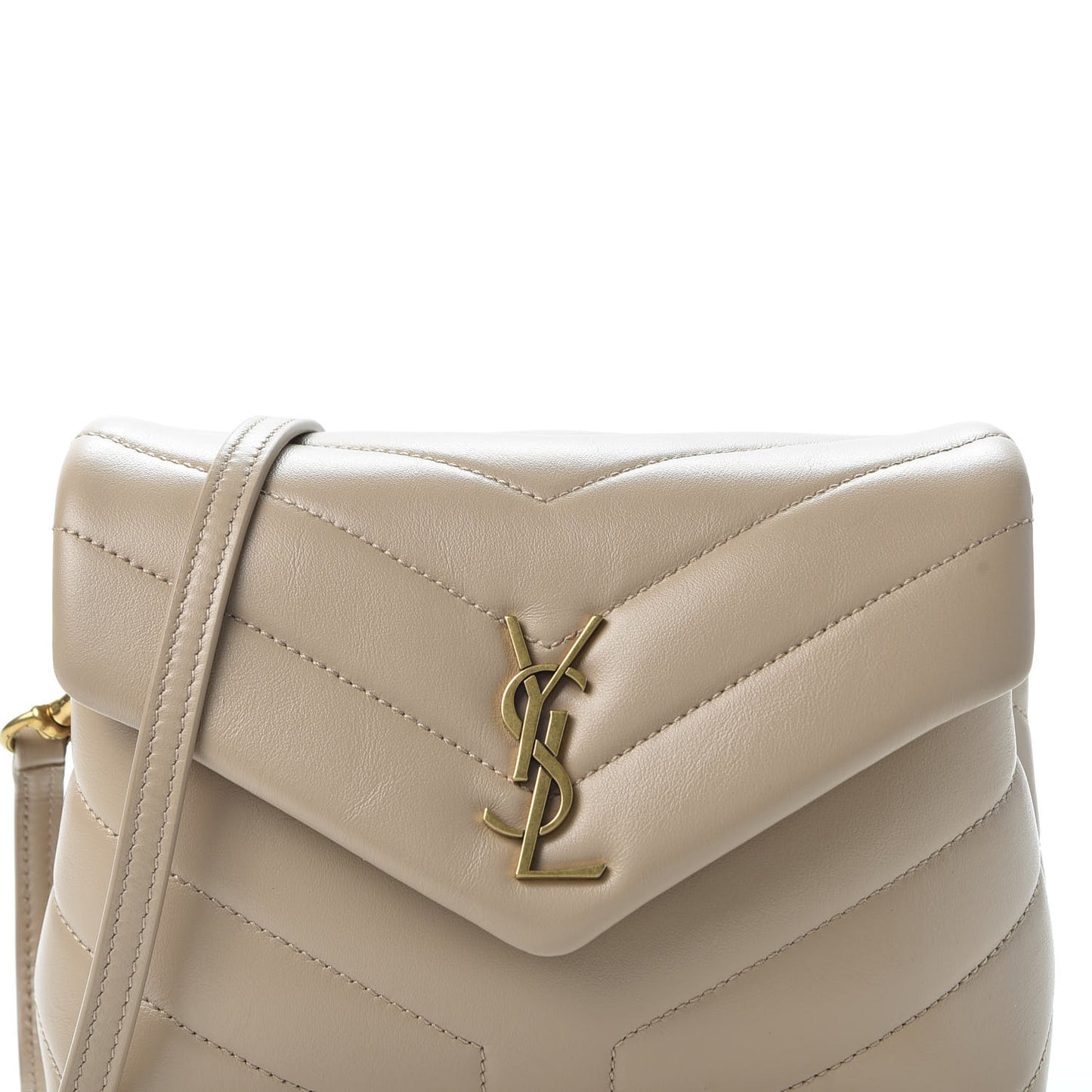 Calfskin Y Quilted Monogram Toy Loulou Crossbody Bag Dark Beige