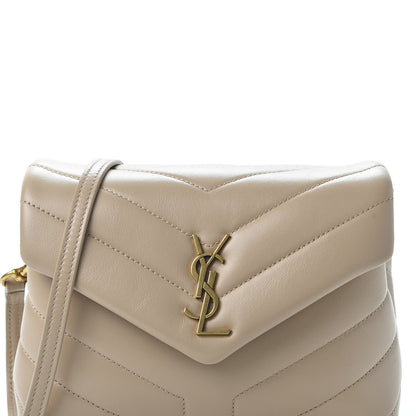 Saint Laurent Calfskin Y Quilted Monogram Toy Loulou Crossbody Bag Dark Beige 10 of 11