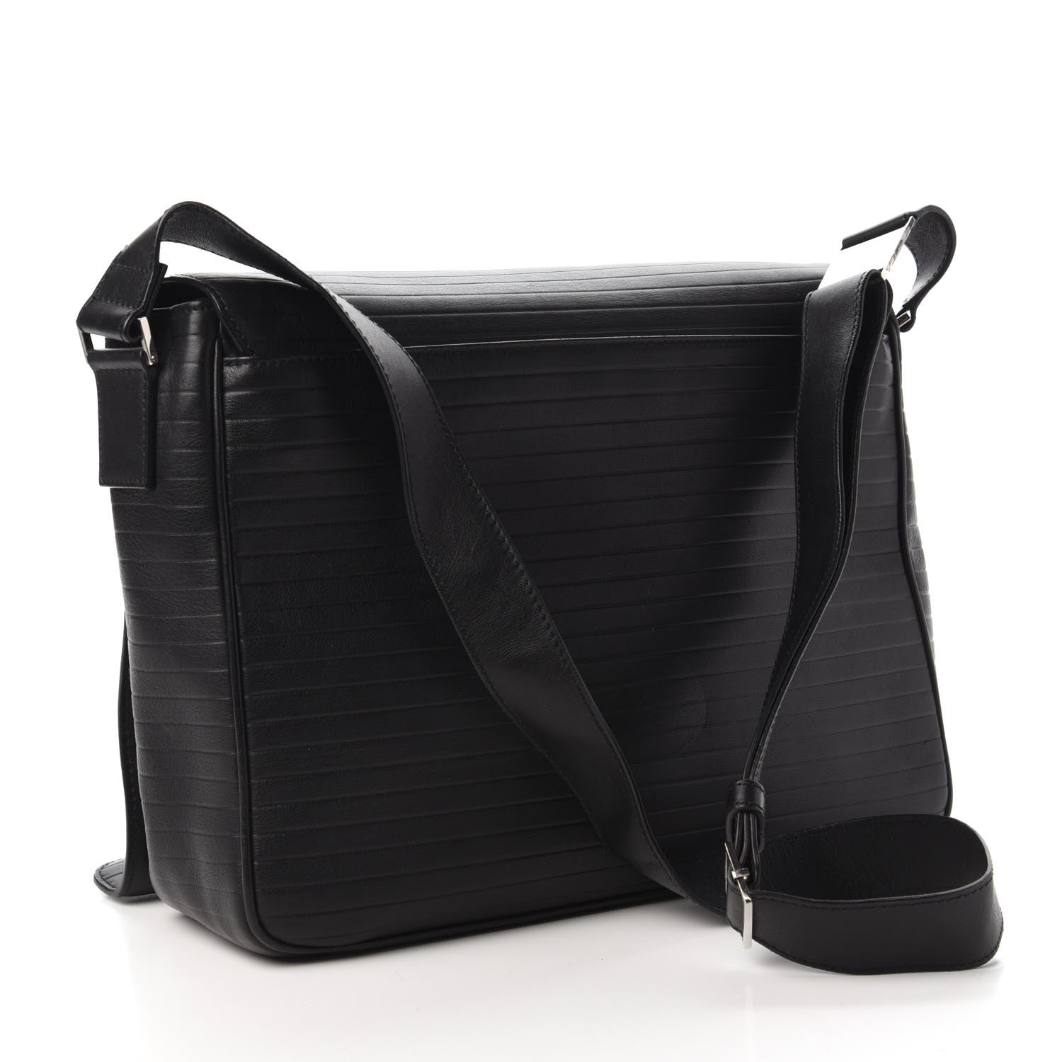 Christian Dior HOMME Calfskin Ribbed Messenger Black 3 of 10
