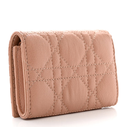 Christian Dior Supple Calfskin Cannage Caro Glycine Wallet Rose Des Vents 3 of 8