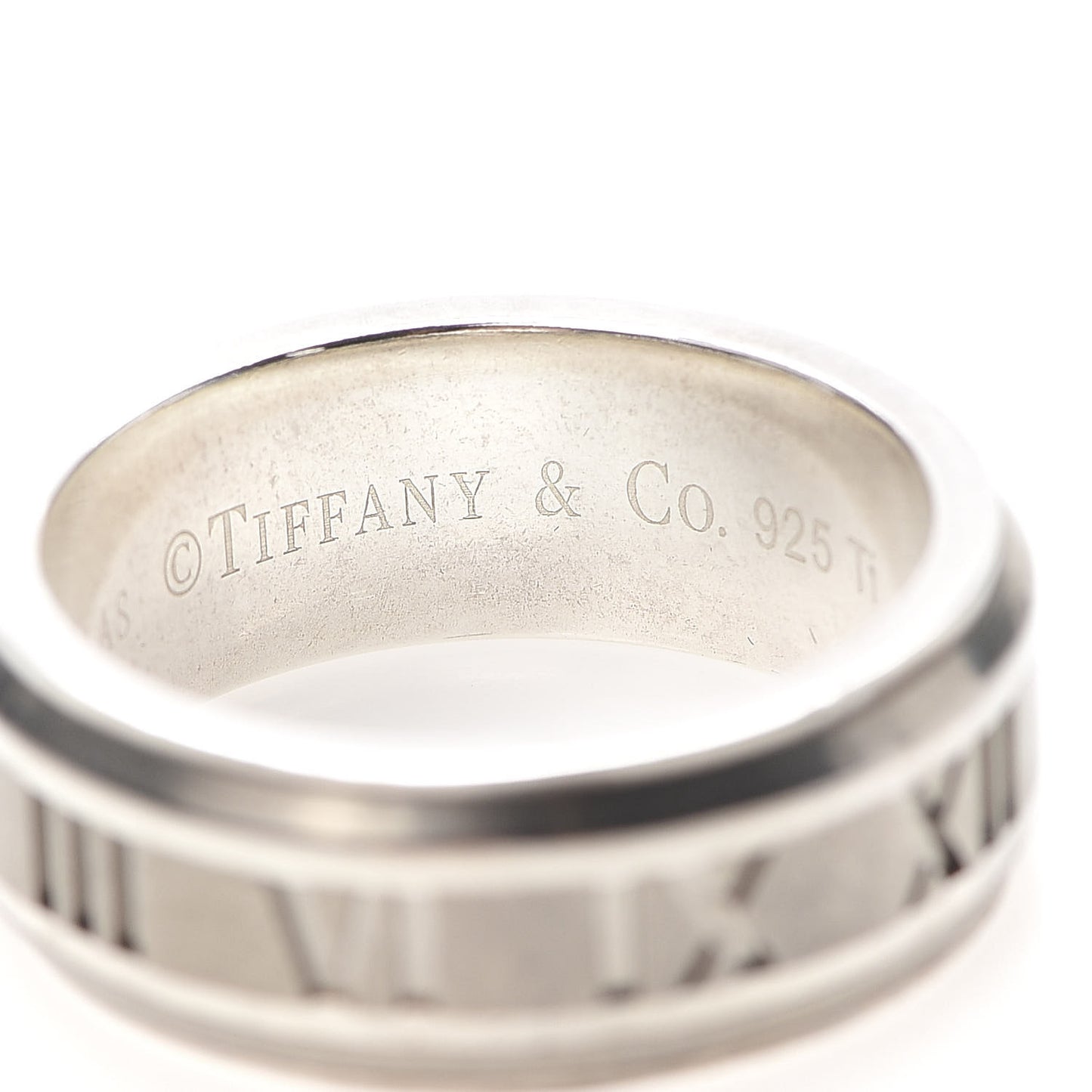 Sterling Silver Titanium Atlas Band Ring 61 9.5