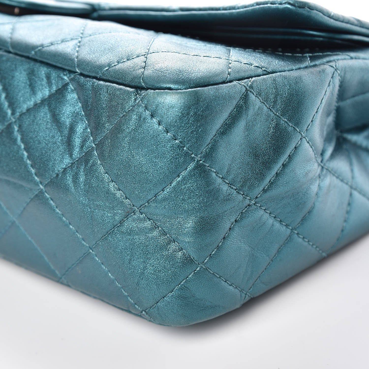 Chanel Metallic Calfskin Quilted 2.55 Reissue 227 Flap Turquoise 9 of 15