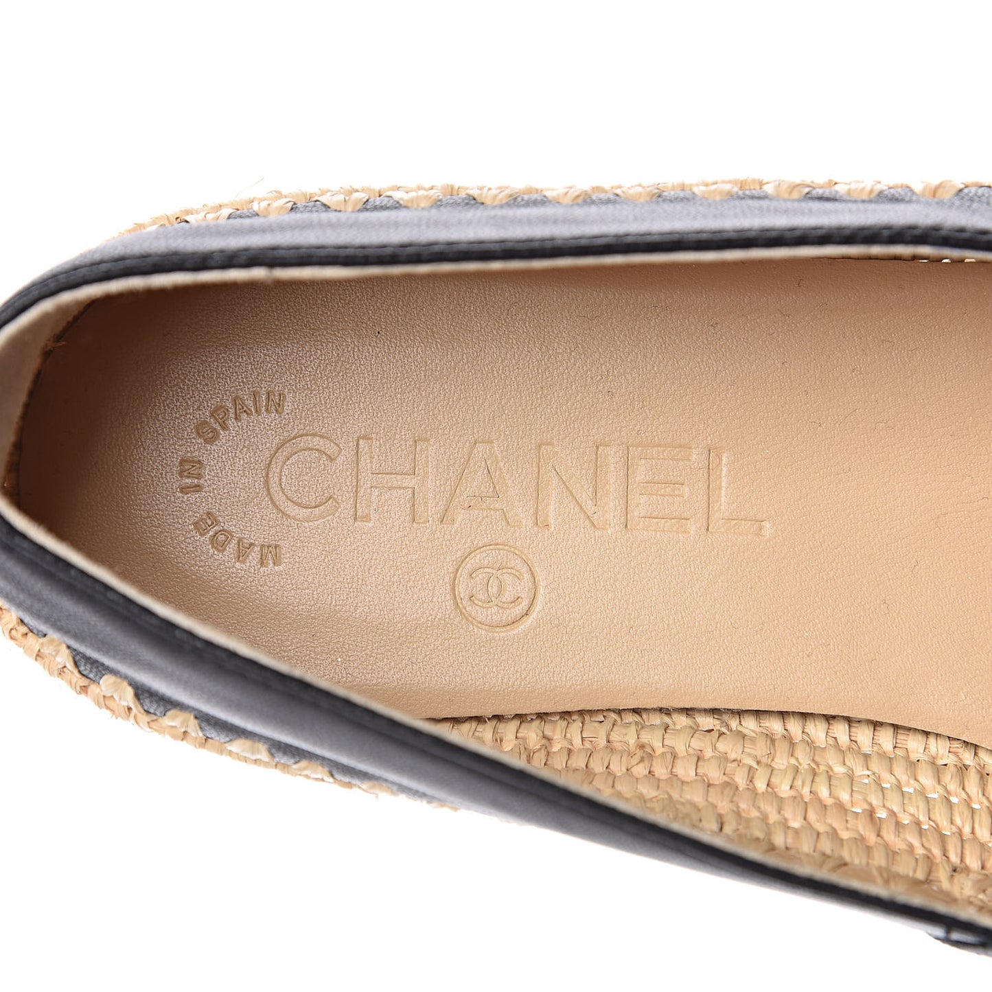 Lambskin Grosgrain CC Espadrilles 36 Black
