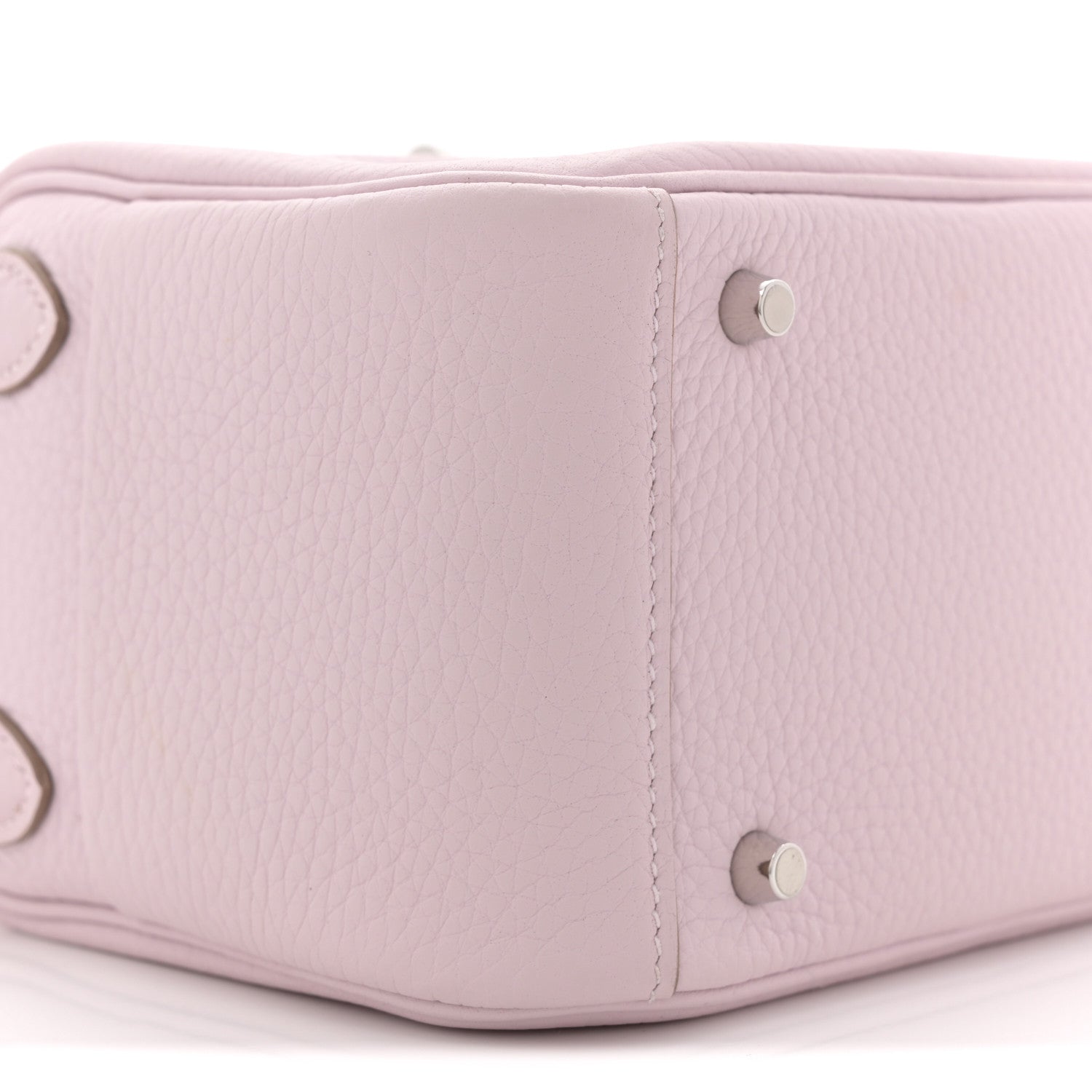 Hermes Taurillon Clemence Verso Mini Lindy 20 Mauve Pale Mushroom 9 of 12