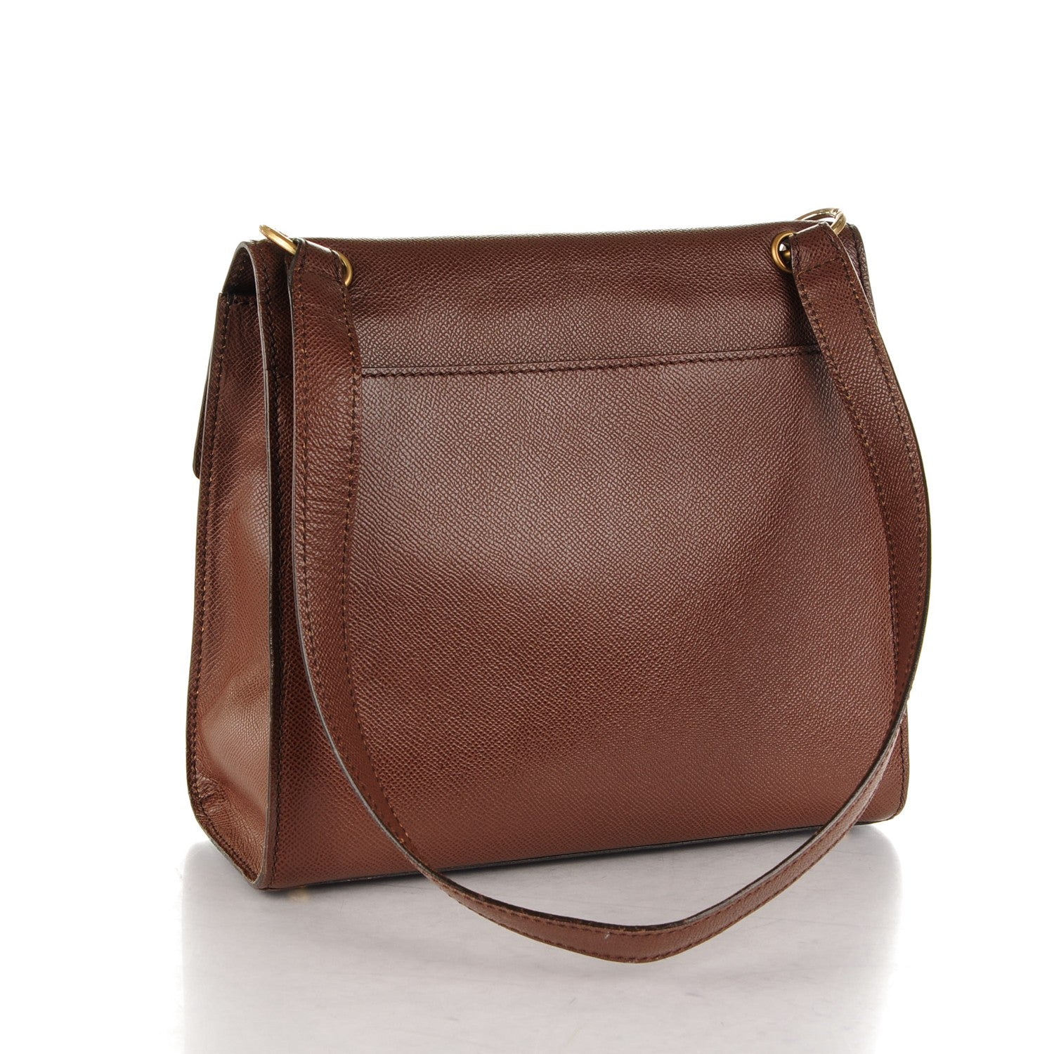 Chanel Grained Calfskin Flap Shoulder Bag Brown 3 of 7