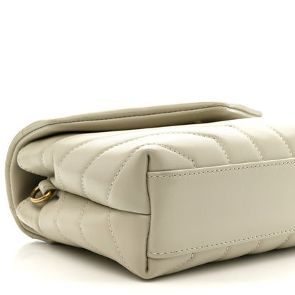 Saint Laurent Calfskin Y Quilted Monogram Toy Loulou Crossbody Bag Crema Soft 10 of 12