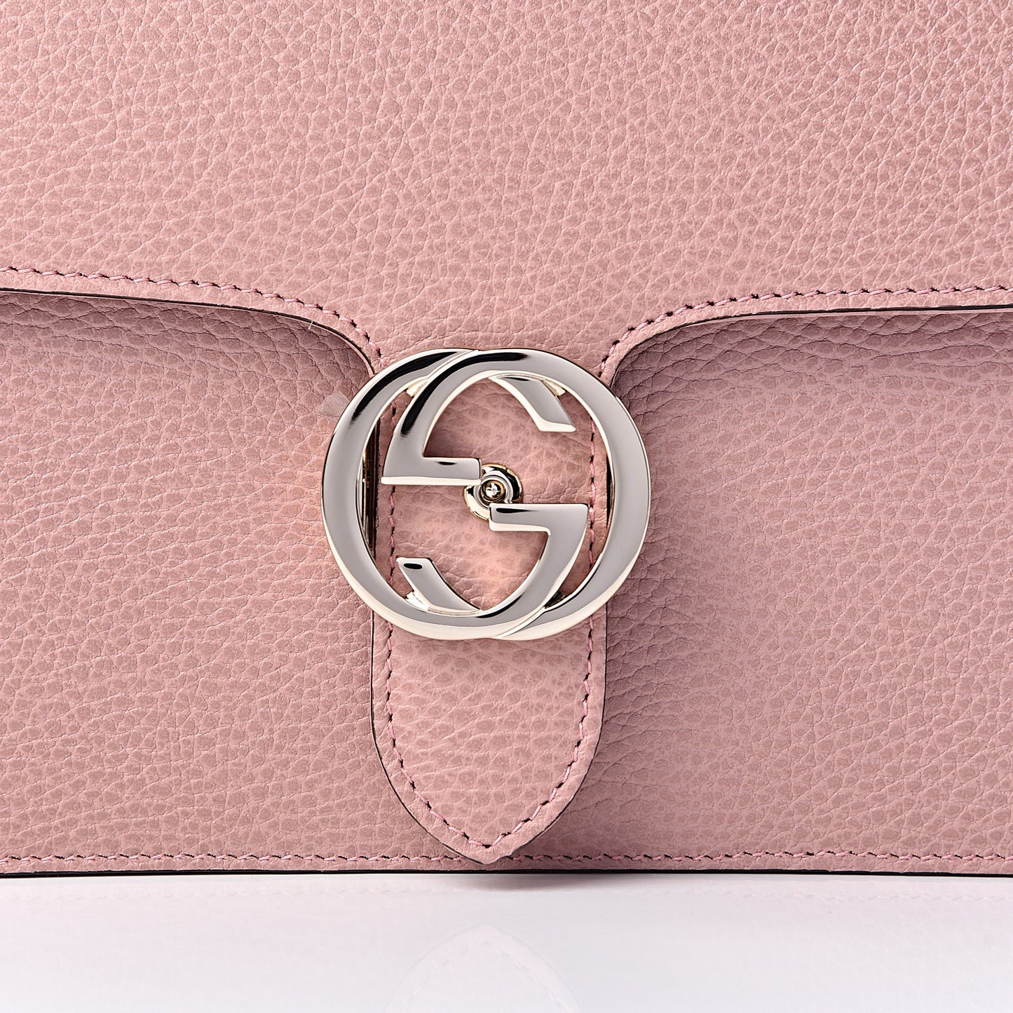Dollar Calfskin Interlocking G Shoulder Bag Soft Pink