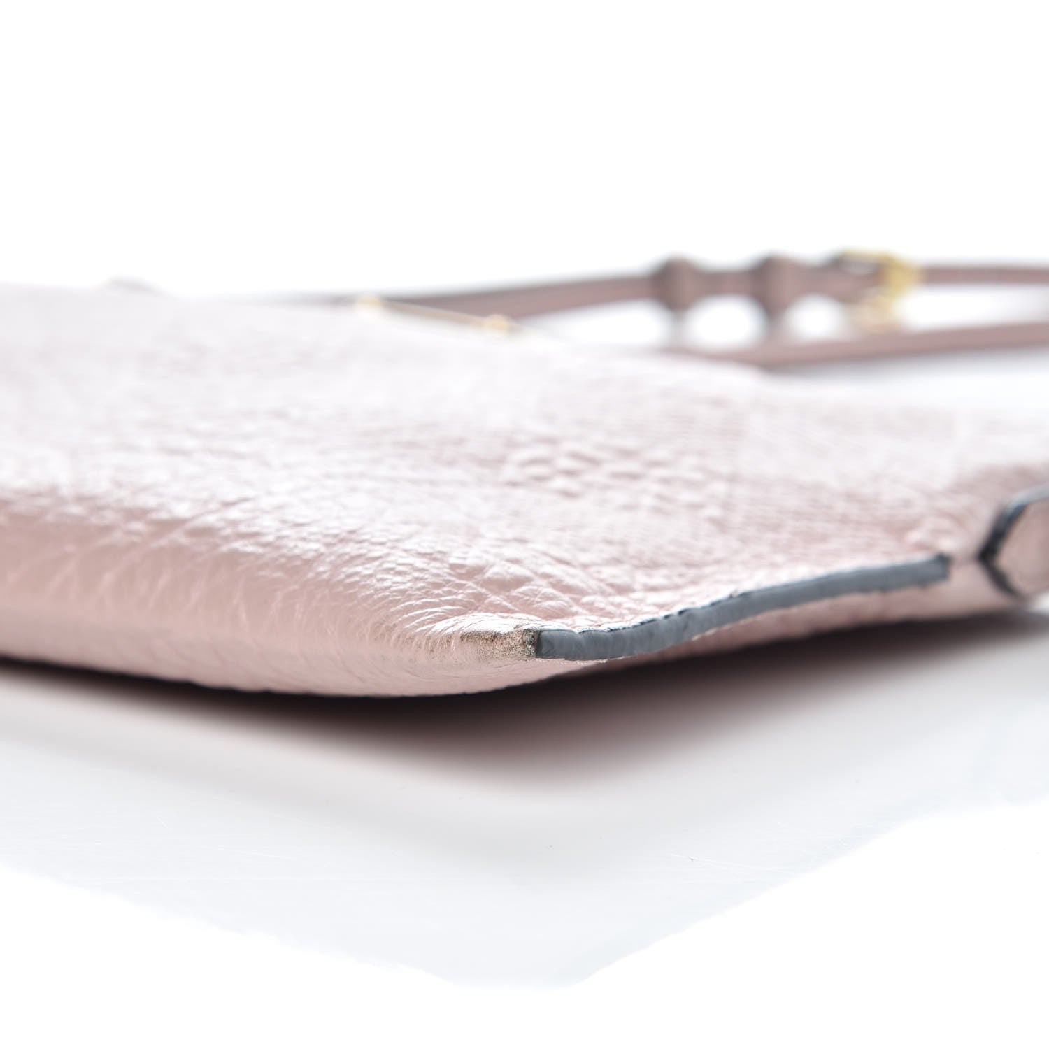 Burberry Signature Grain Calfskin Check Embossed Small Chichester Crossbody Clutch Bag Pink 10 of 11