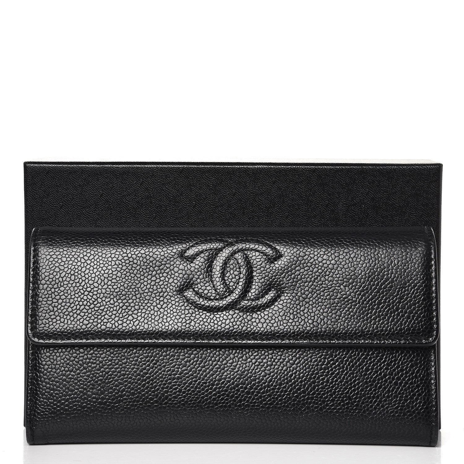 Chanel Caviar Timeless CC Large Gusset Flap Wallet Black 9 of 9