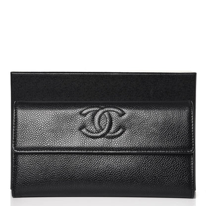 Chanel Caviar Timeless CC Large Gusset Flap Wallet Black 9 of 9
