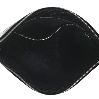 Chanel Striped Canvas Large Deauville Pouch Clutch Black 5 of 7