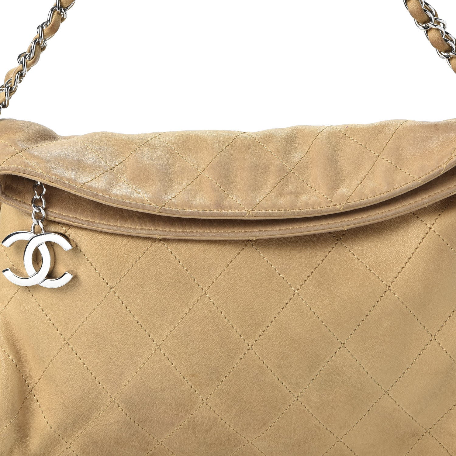 Chanel Lambskin Stitched Medium Ultimate Soft Tote Beige 9 of 9