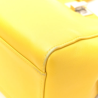 Fendi Nappa Mini Peekaboo Iconic Satchel Limone 10 of 12