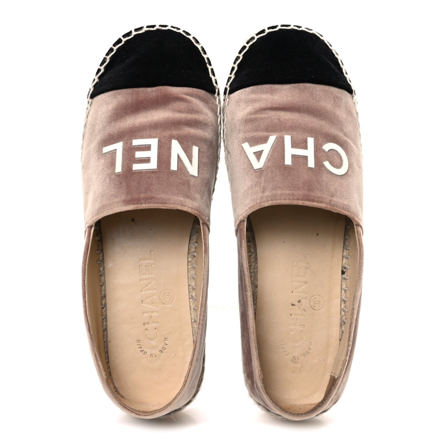 Velvet Logo Espadrilles 37 Beige Black