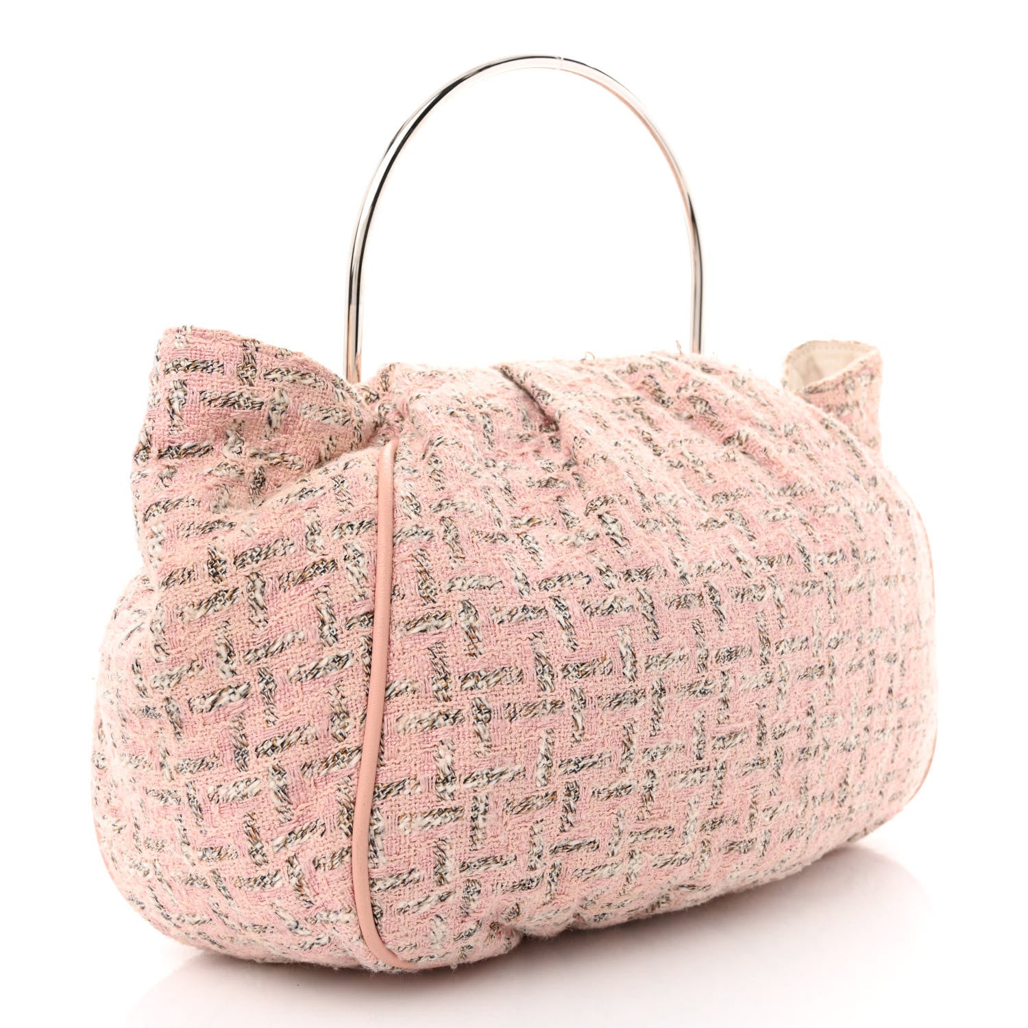 Chanel Tweed Boucle Knitting Bag Pink 3 of 16