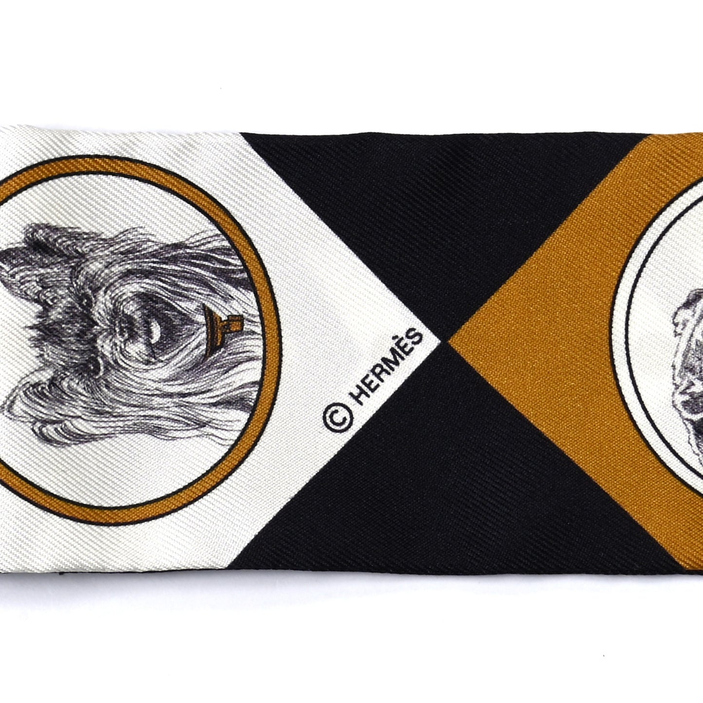 Silk Colliers Et Chiens Twilly Black Gold White