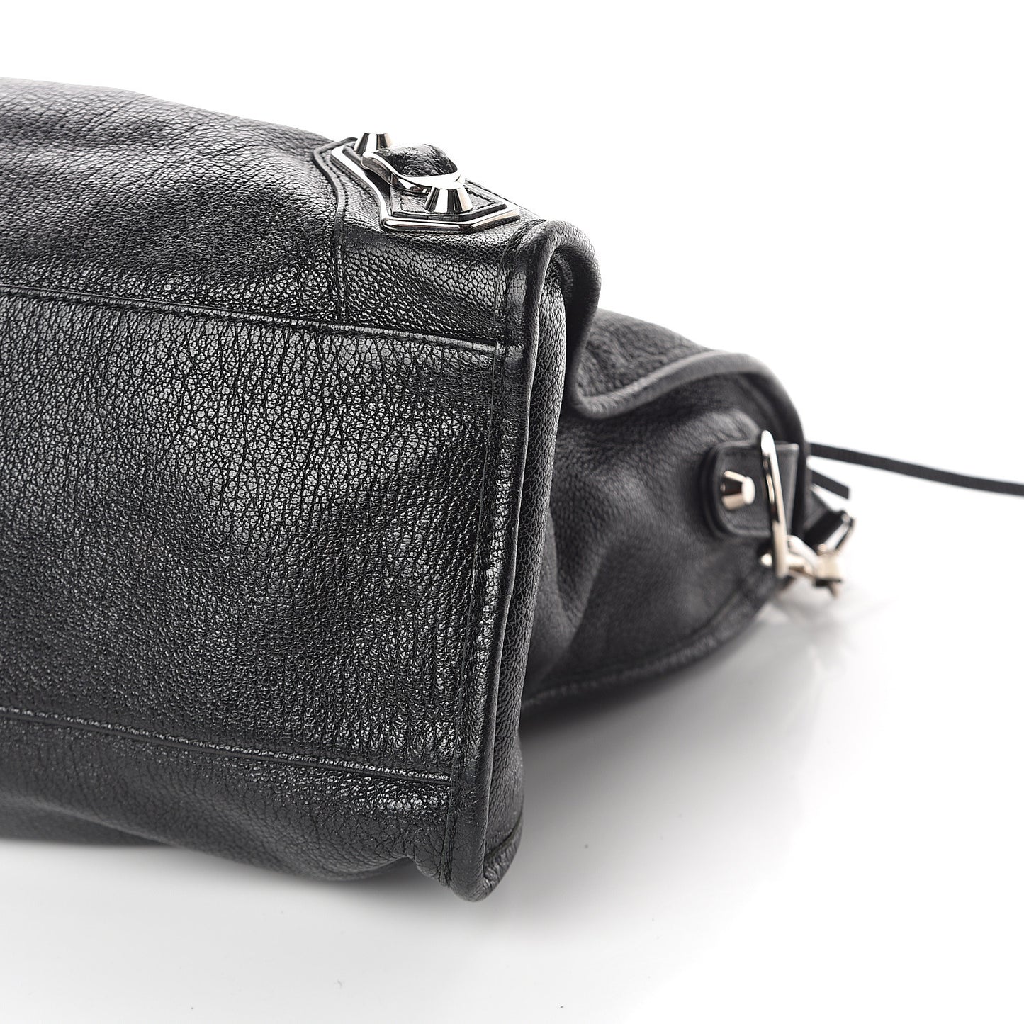 Chevre Silver Metallic Edge Hardware City Black