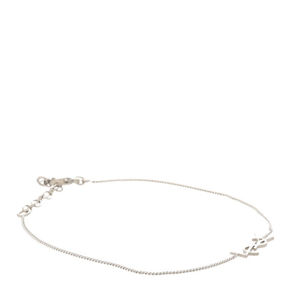 Saint Laurent Brass Monogram Charm Bracelet L Silver 1 of 4