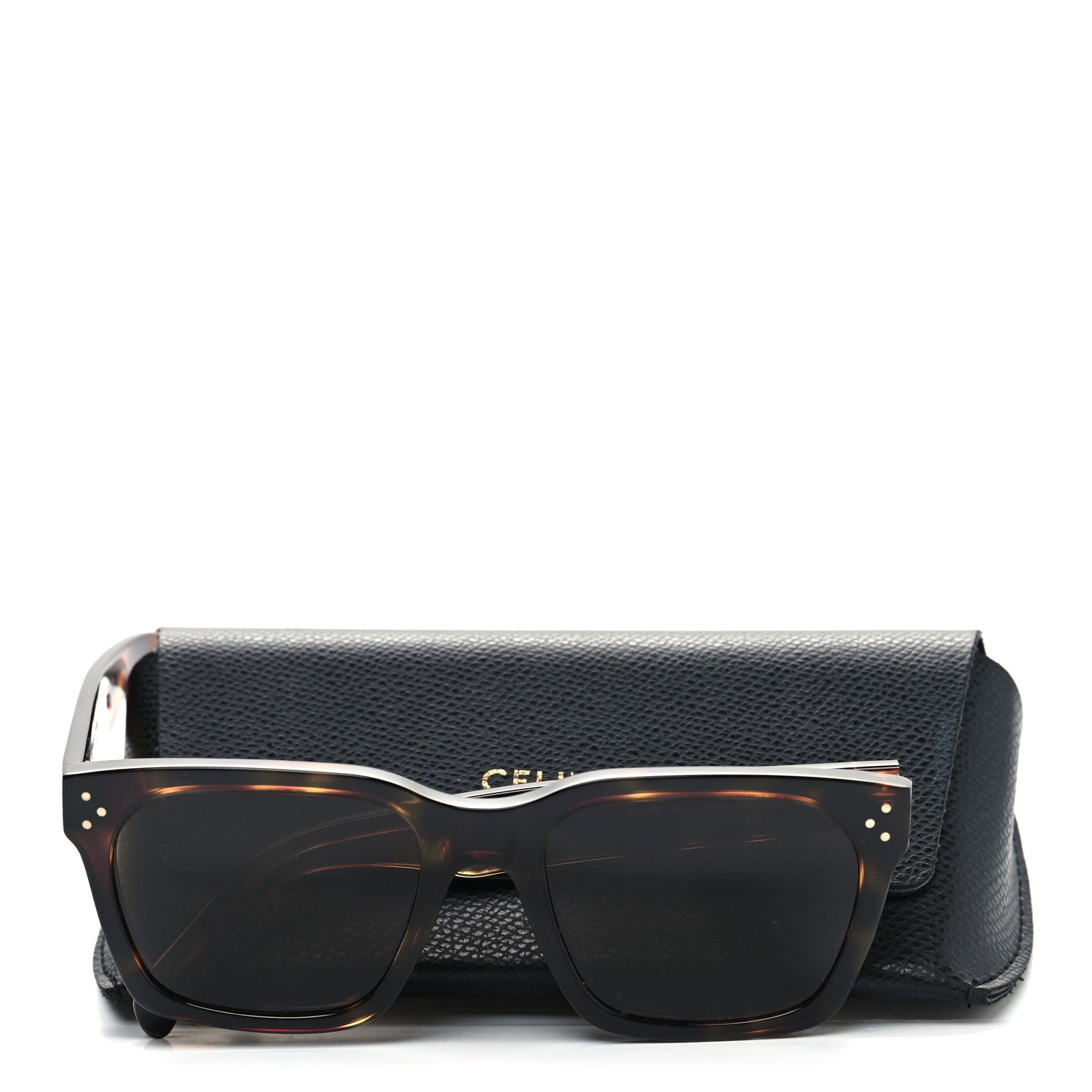 Celine Acetate Polarized Square Sunglasses CL40248I Havana 7 of 7