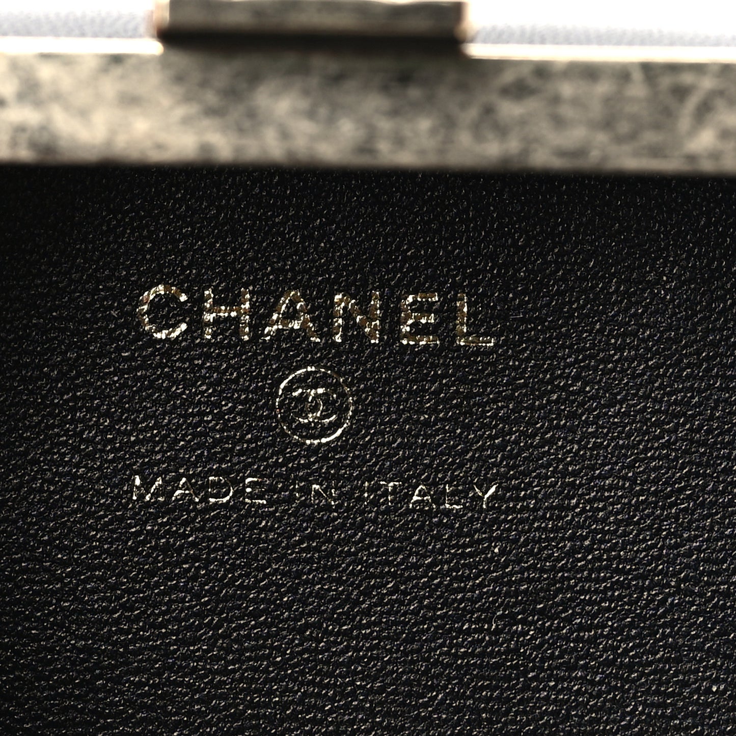 Lambskin Quilted Clutch With Chain Black White