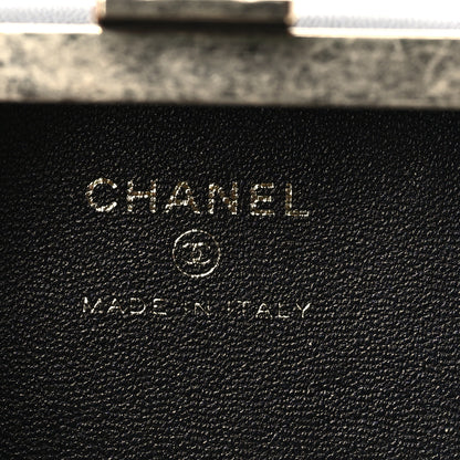 Chanel Lambskin Quilted Clutch With Chain Black White 6 of 10