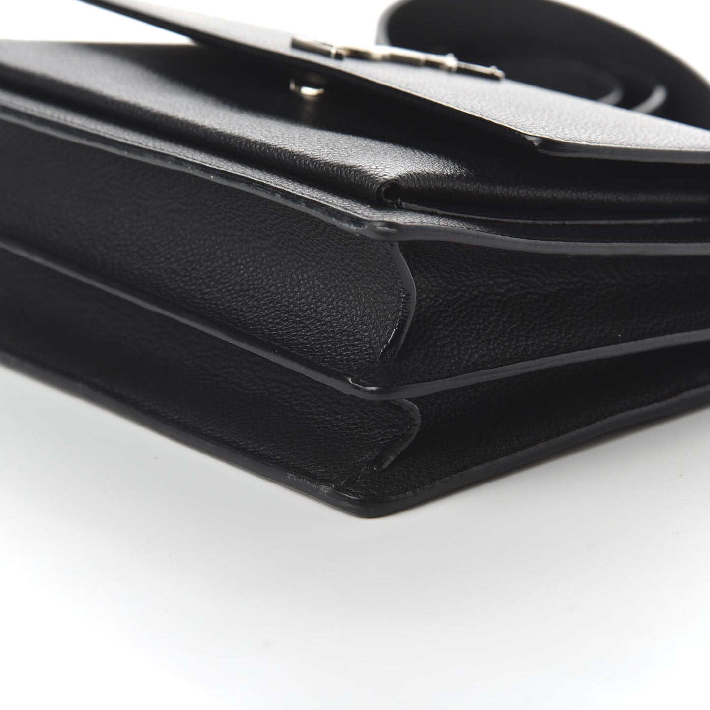 Grained Calfskin Medium Monogram Sunset Satchel Black
