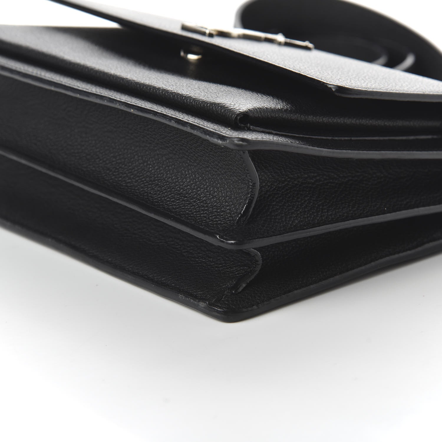 Saint Laurent Grained Calfskin Medium Monogram Sunset Satchel Black 7 of 9