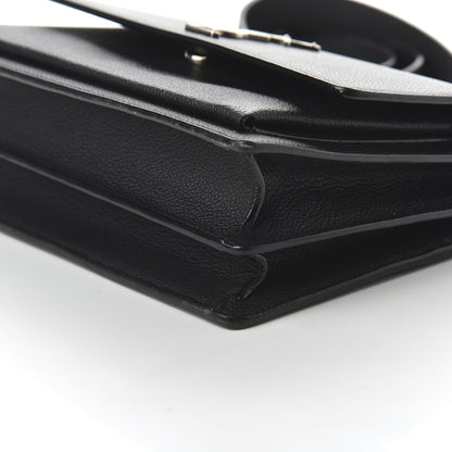 Saint Laurent Grained Calfskin Medium Monogram Sunset Satchel Black 7 of 9