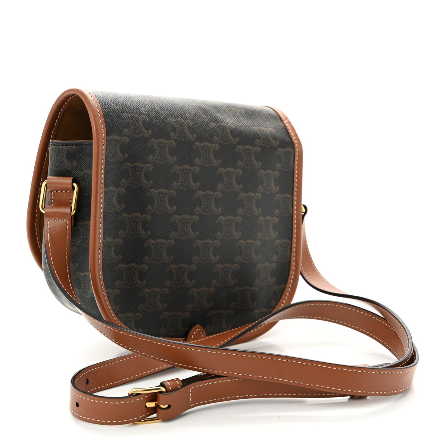 Triomphe Canvas Medium Folco Bag Tan