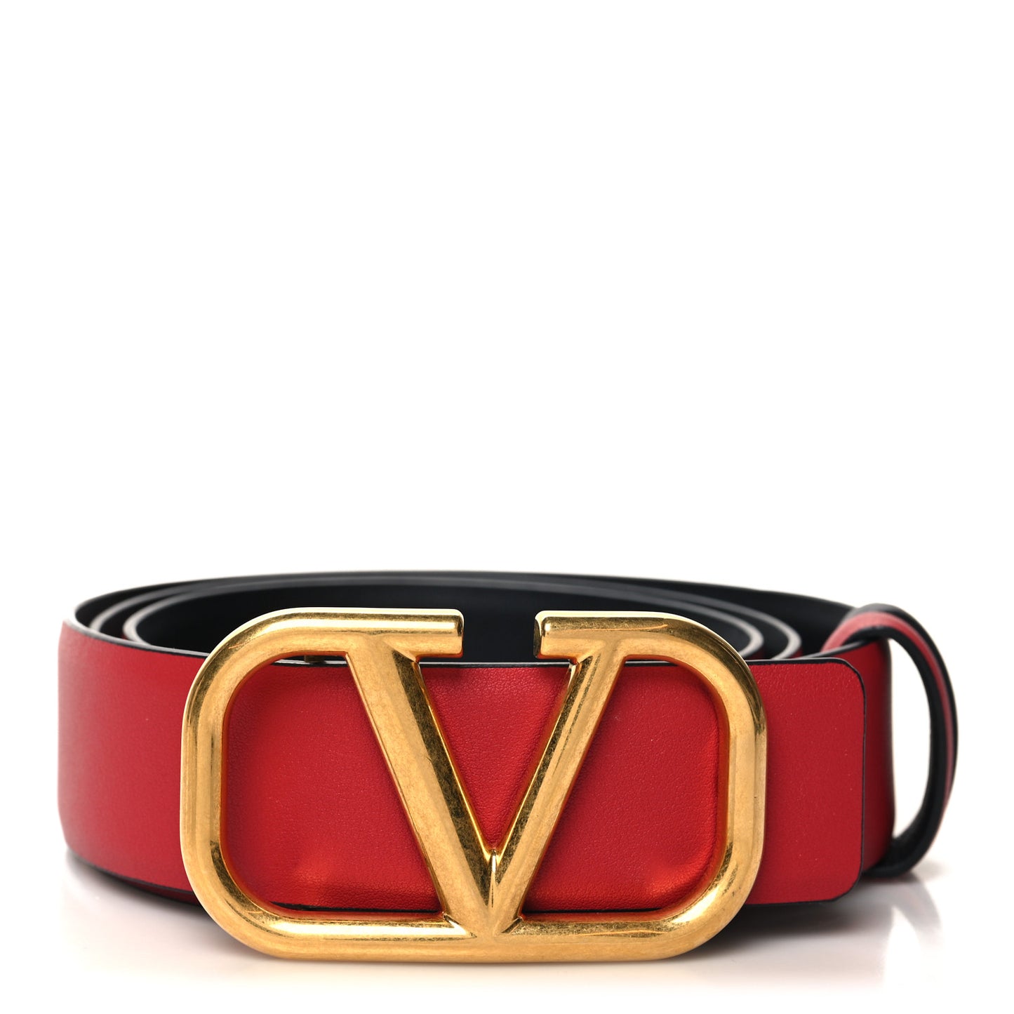 Glossy Calfskin VLogo Reversible 40mm Belt 95 38 Black Rouge Pur