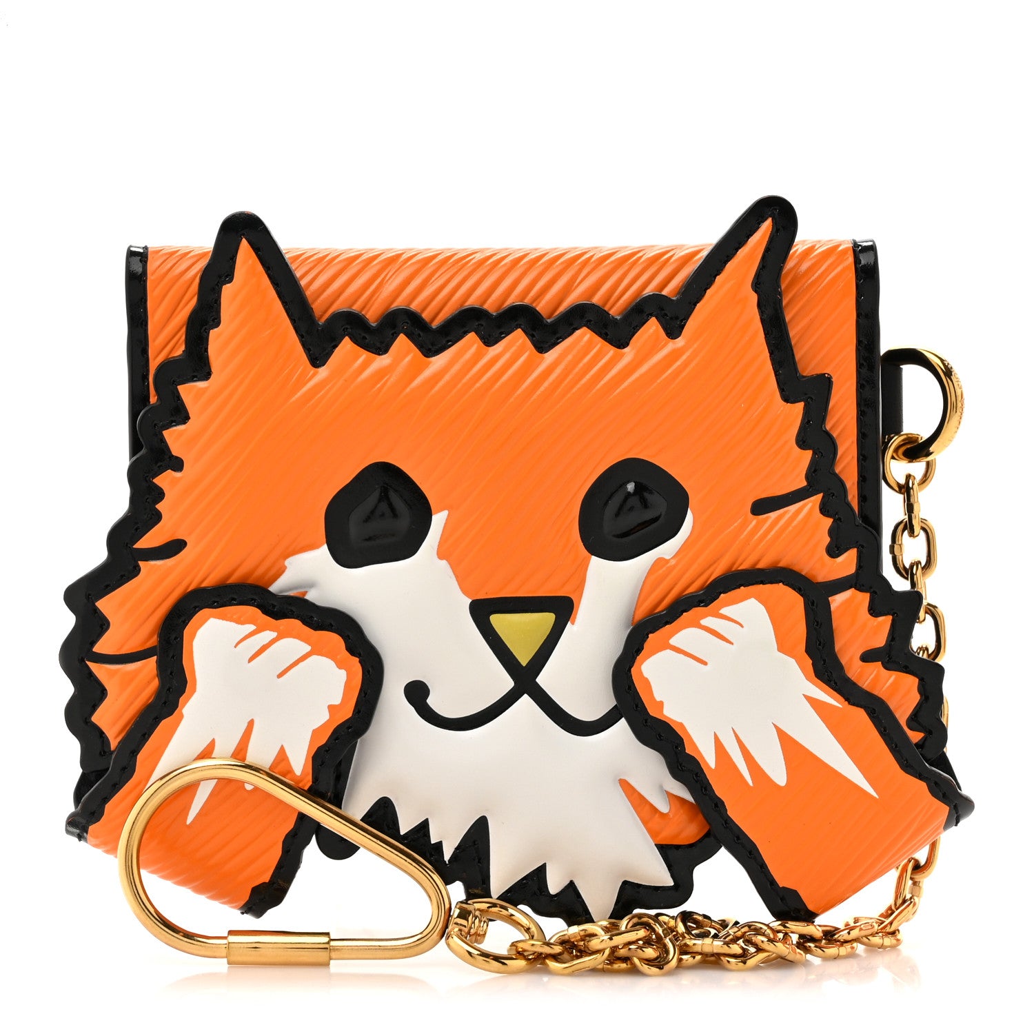 Louis Vuitton Epi Calfskin Grace Catogram Cat Card Holder Orange 1 of 12