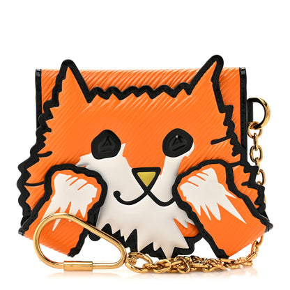 Louis Vuitton Epi Calfskin Grace Catogram Cat Card Holder Orange 1 of 12