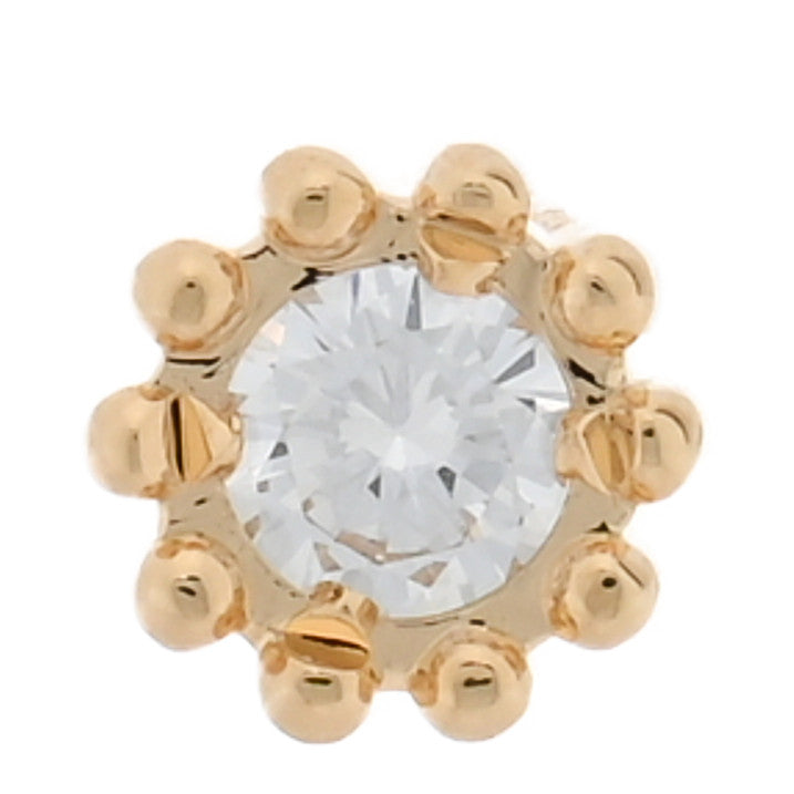 Christian Dior 18K Yellow Gold Diamond Mimirose Single Earring 1 of 4