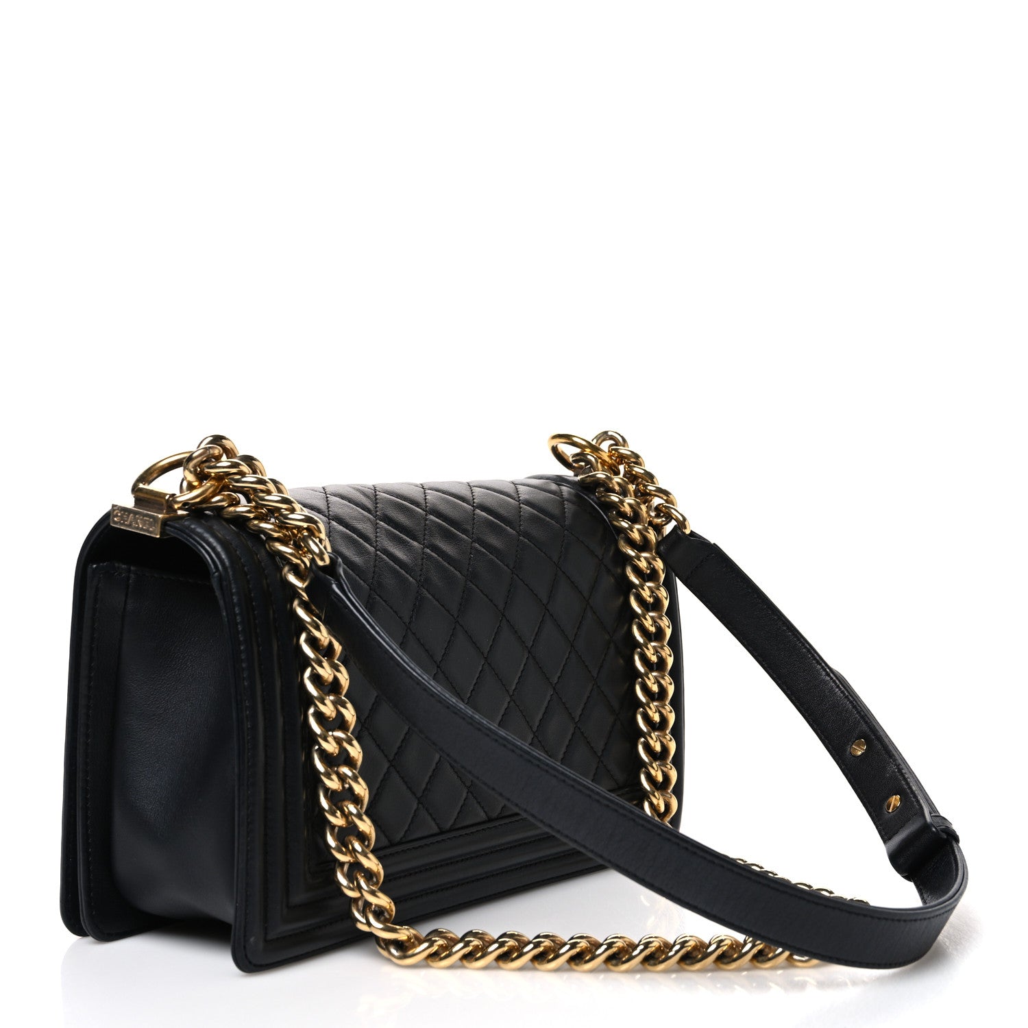Chanel Lambskin Quilted Medium Boy Flap Black 3 of 12