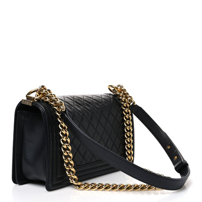 Chanel Lambskin Quilted Medium Boy Flap Black 3 of 12
