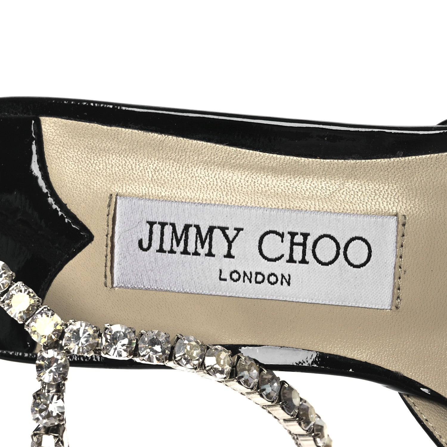 Jimmy Choo Patent Crystal Saeda Flats 38 Black 9 of 13