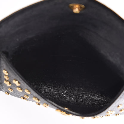 Alexander McQueen Calfskin Studded Skull Envelope Card Holder Black 5 of 7