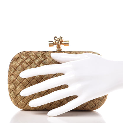 Bottega Veneta Intreccio Oro Bruciato Knot Clutch 2 of 8