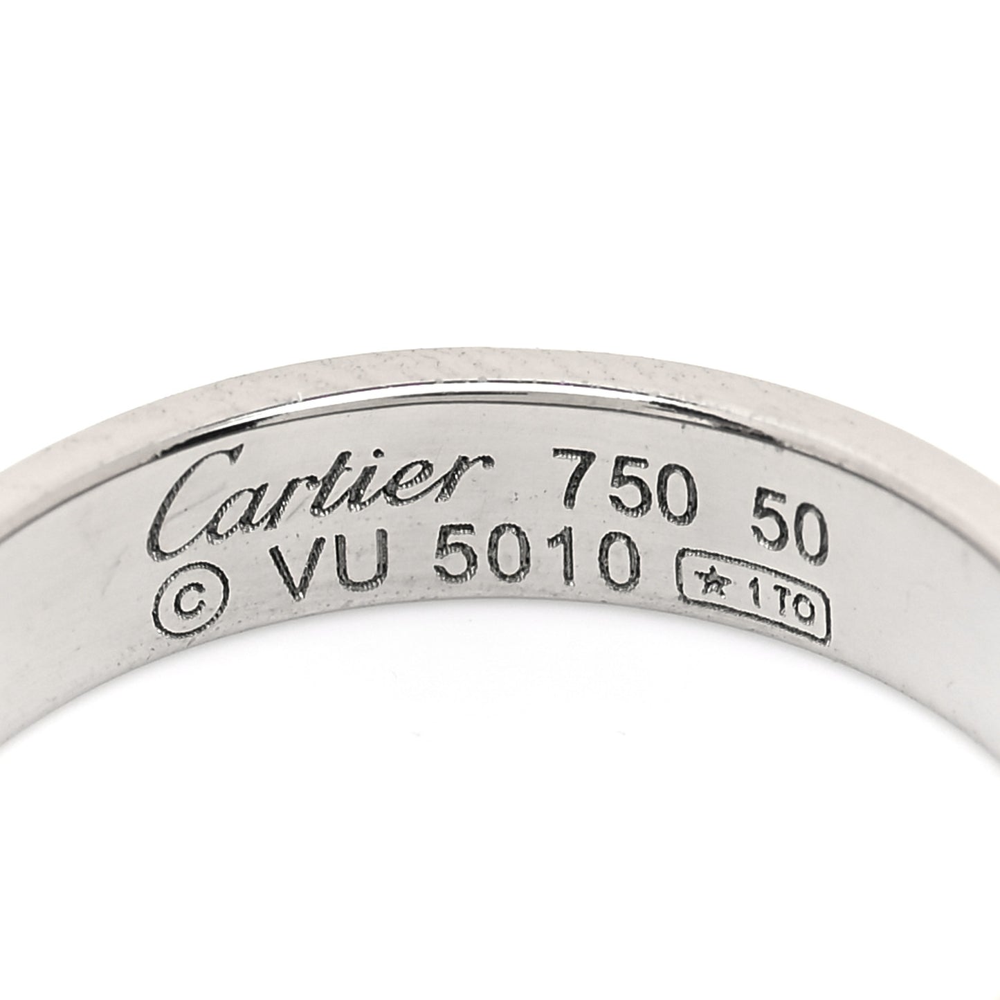 18K White Gold 3.5mm LOVE Wedding Band Ring 50 5.25