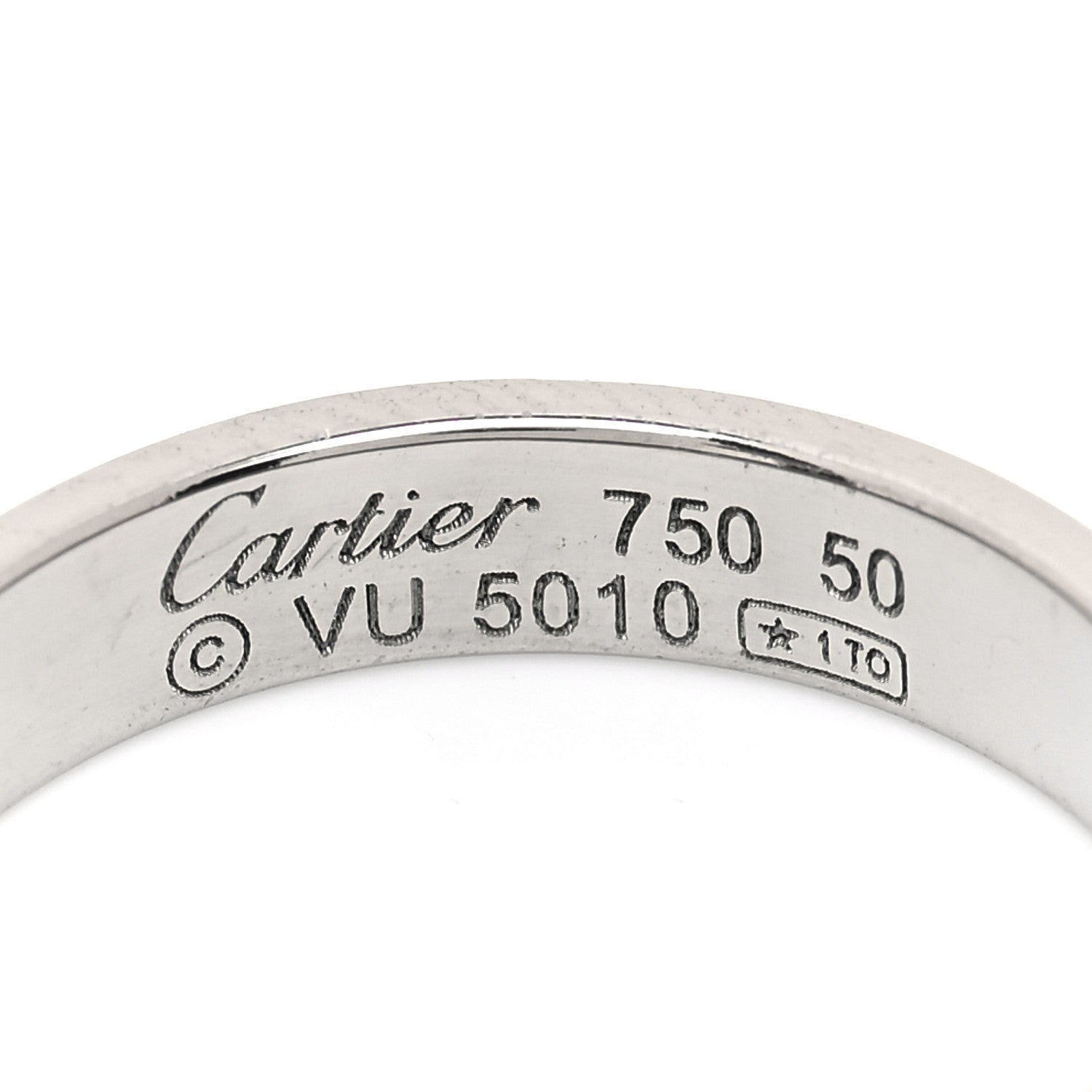 Cartier 18K White Gold 3.5mm LOVE Wedding Band Ring 50 5.25 4 of 4