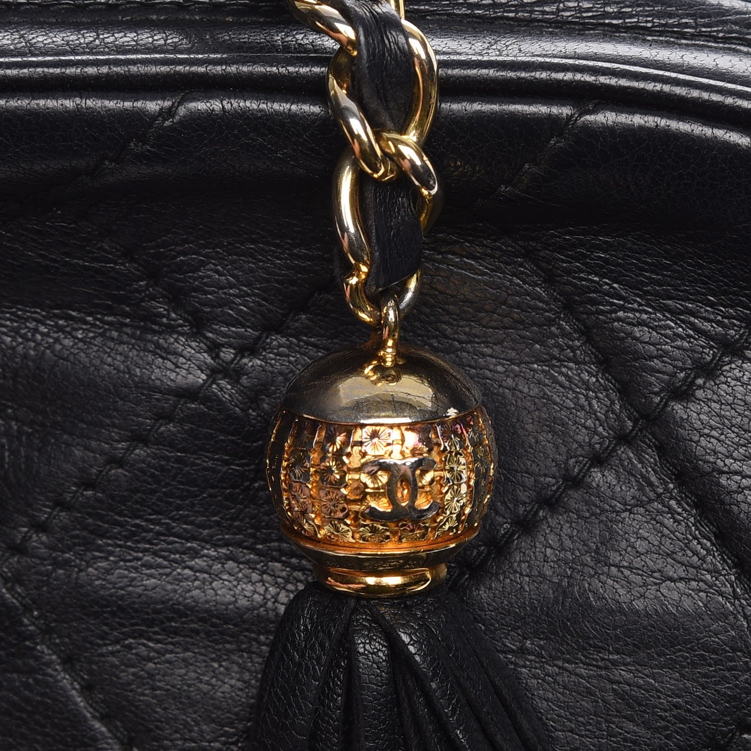 Chanel Lambskin Quilted Tassel Camera Case Black 11 of 11