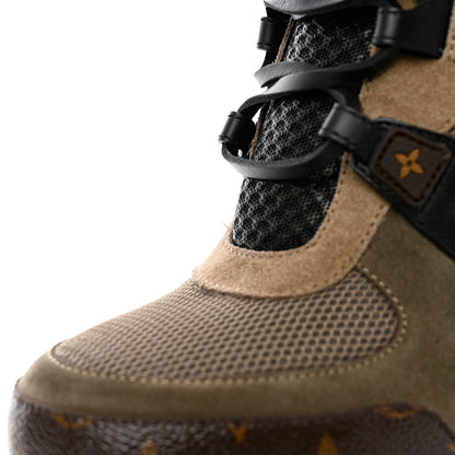 Louis Vuitton Suede Calfskin Monogram Star Trail Ankle Boots 39 Khaki 7 of 9