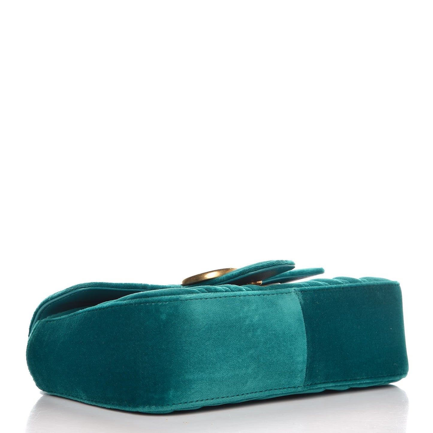 Velvet Matelasse Mini GG Marmont Shoulder Bag Pavone Cyan