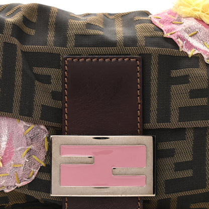 Fendi Zucca Flower Applique Baguette Tobacco 7 of 13