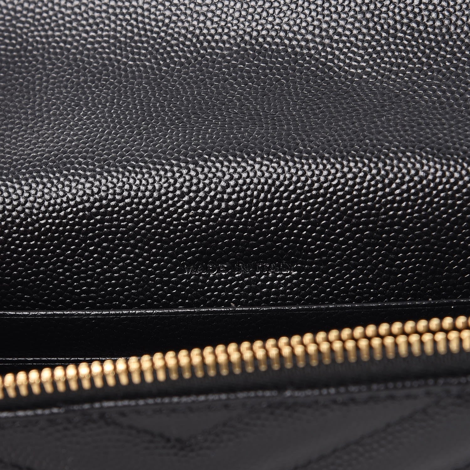 Saint Laurent Grain De Poudre Matelasse Chevron Monogram Envelope Chain Wallet Black 7 of 9