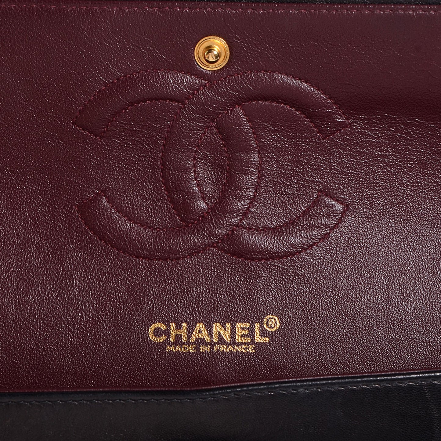 Lambskin Medium Double Flap Black
