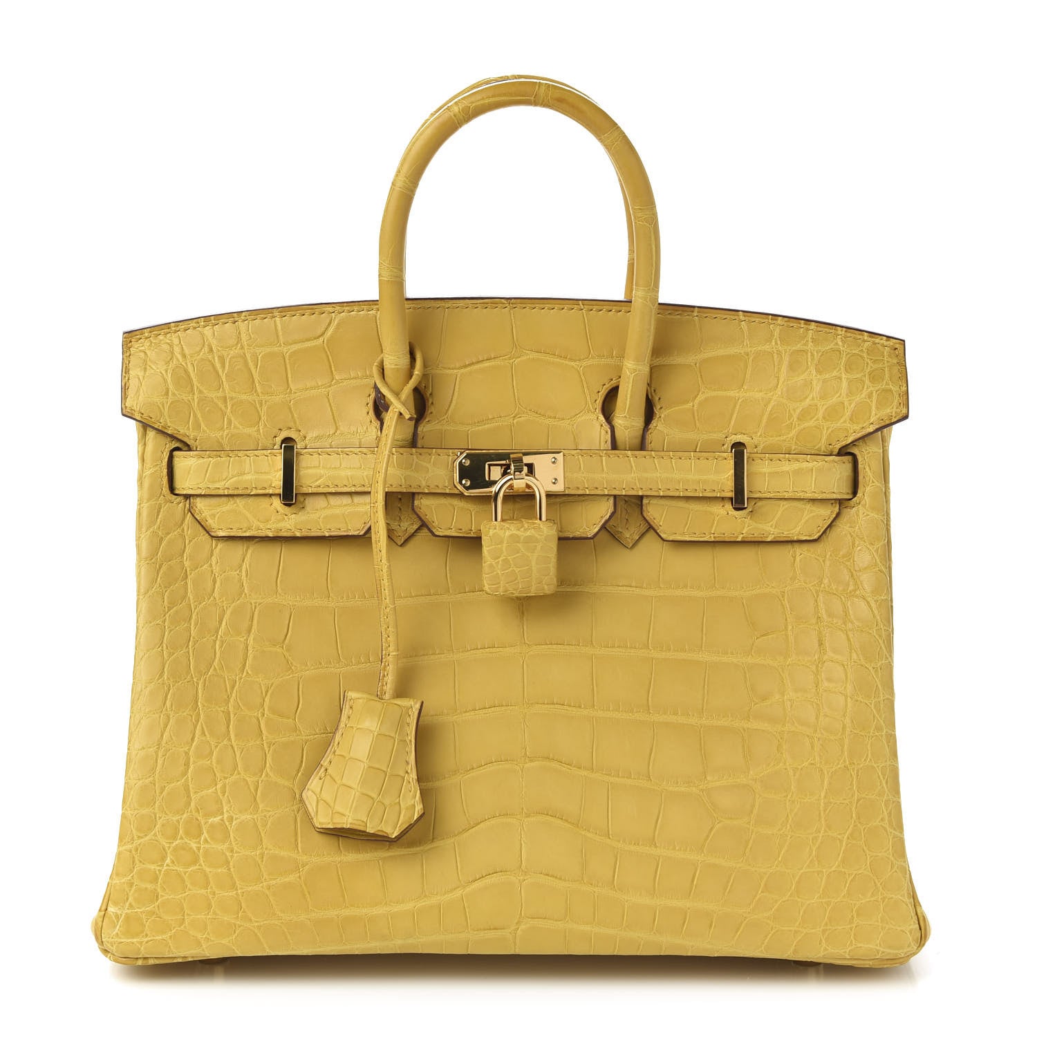 Hermes Matte Alligator Birkin 25 Jaune Ambre 1 of 33