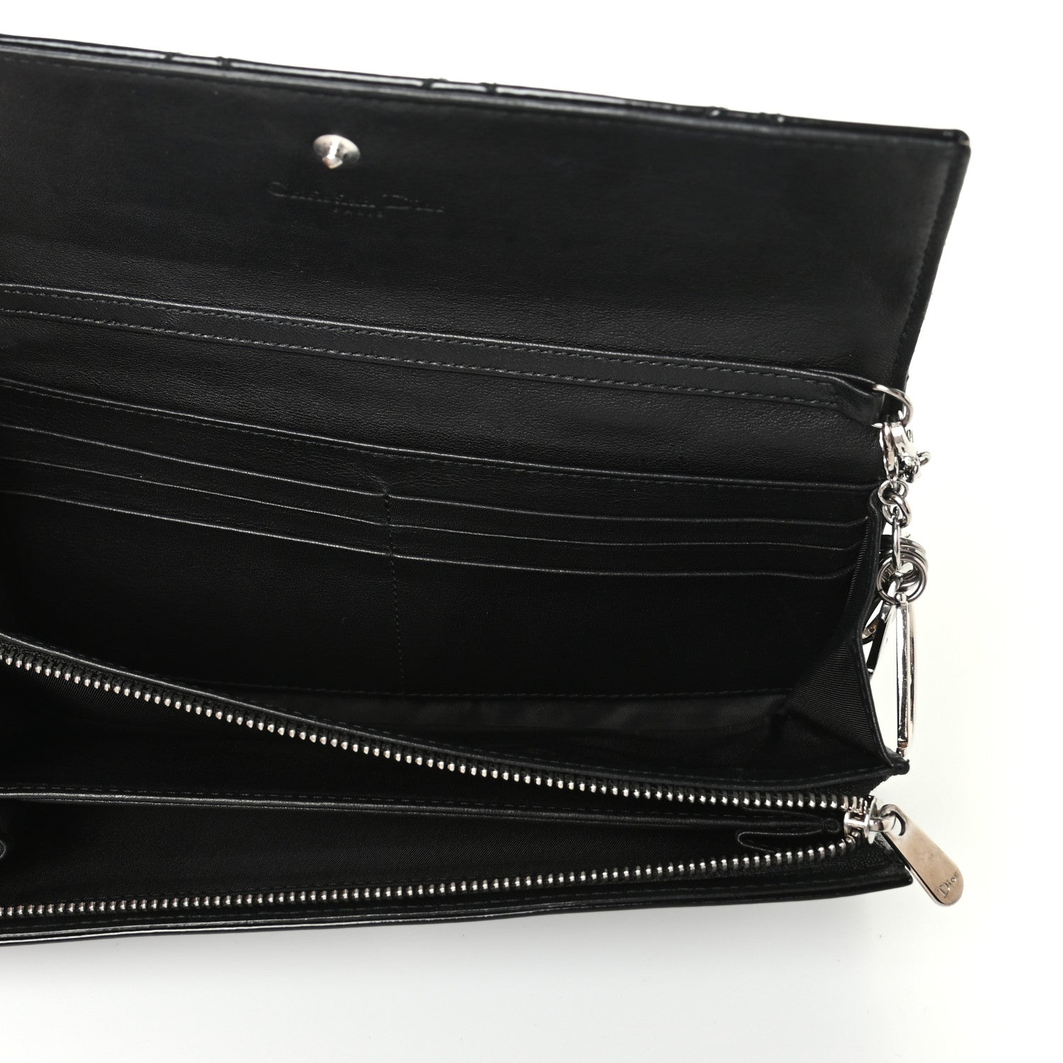 Christian Dior Patent Cannage Rendez-vous Chain Wallet Black 5 of 8