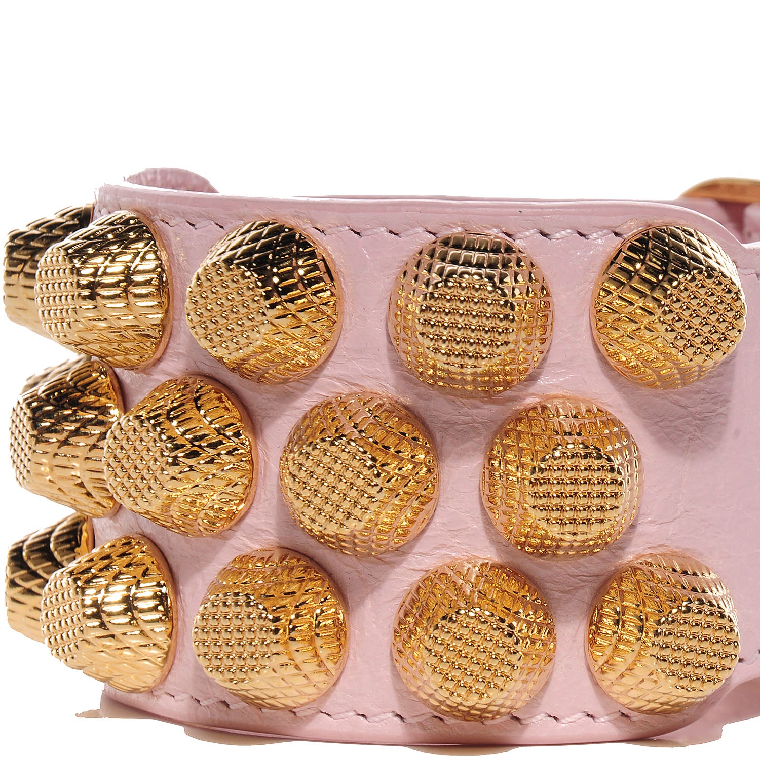Balenciaga Agneau Arena Three Row Giant Gold Bracelet Rose Poudre 3 of 6